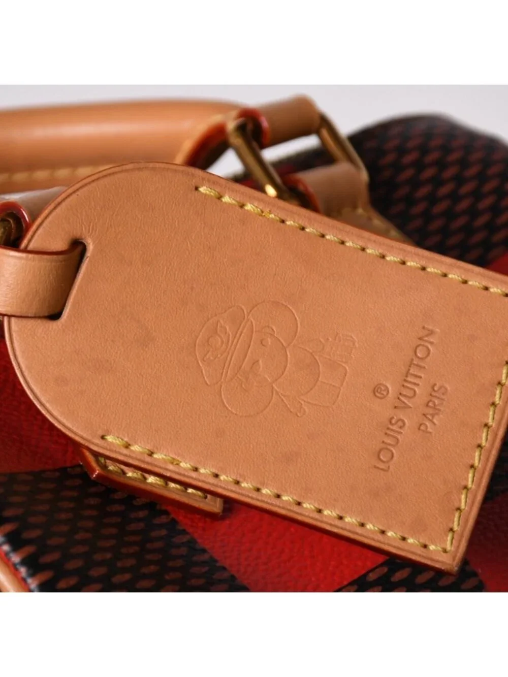 Louis Vuitton Speedy Bandouliere 18 Rouge Damier Pop Brown Red Handbag